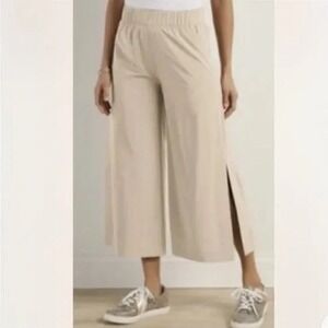 Soft Surroundings Beige Wide Leg‎ Pull-On Knit Crop Pants - Size XS